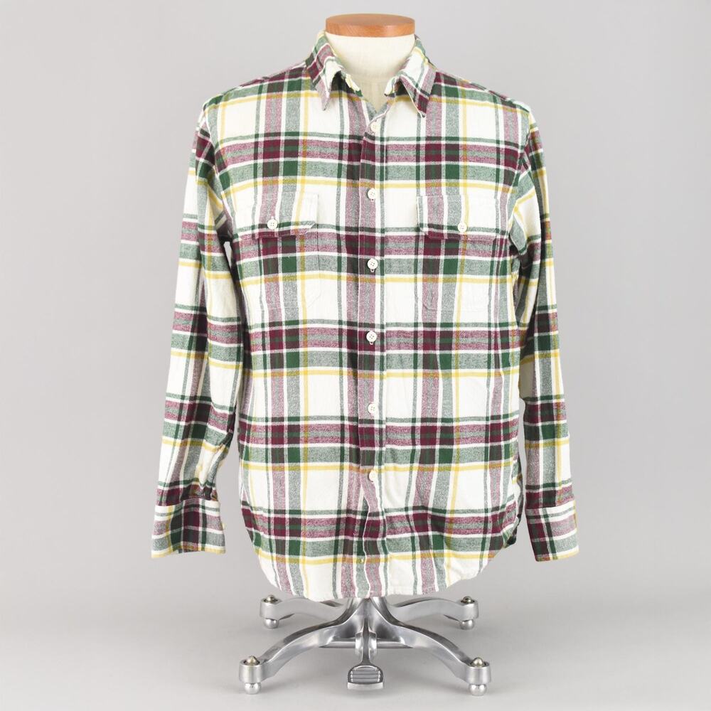 Vintage 90s Aeropostale Plaid Flannel Button Down Shirt Men's Medium Slim Fit